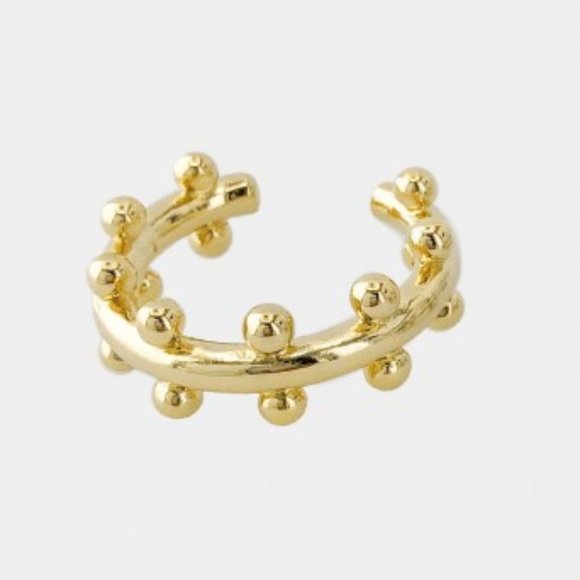 NEW Chic Dotted 18K Gold Plated Ring Open Adjustable size - Picture 4 of 4